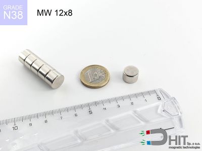 mw 12x8 n38 - magnes walcowy mw 12x8 n38 - magnes walcowy