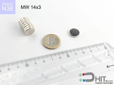mw 14x3 n38 - magnes walcowy mw 14x3 n38 - magnes walcowy