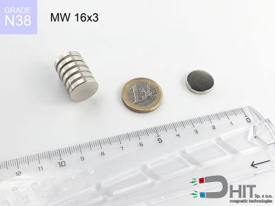mw 16x3 n38 - magnes walcowy mw 16x3 n38 - magnes walcowy