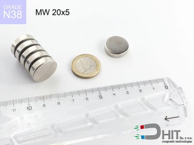 mw 20x5 n38 - magnes walcowy mw 20x5 n38 - magnes walcowy
